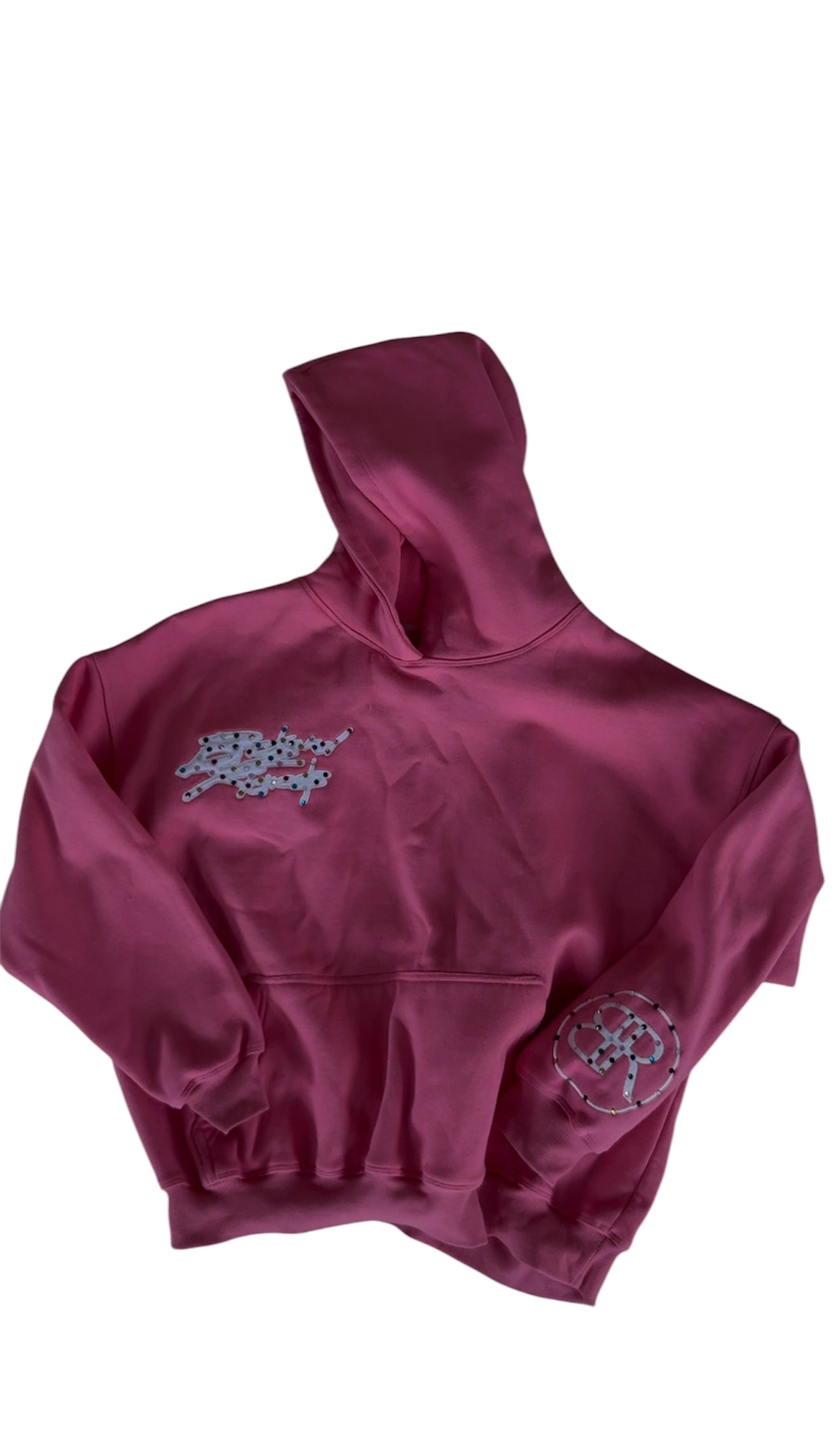 PINK RHINESTONE HOODIE