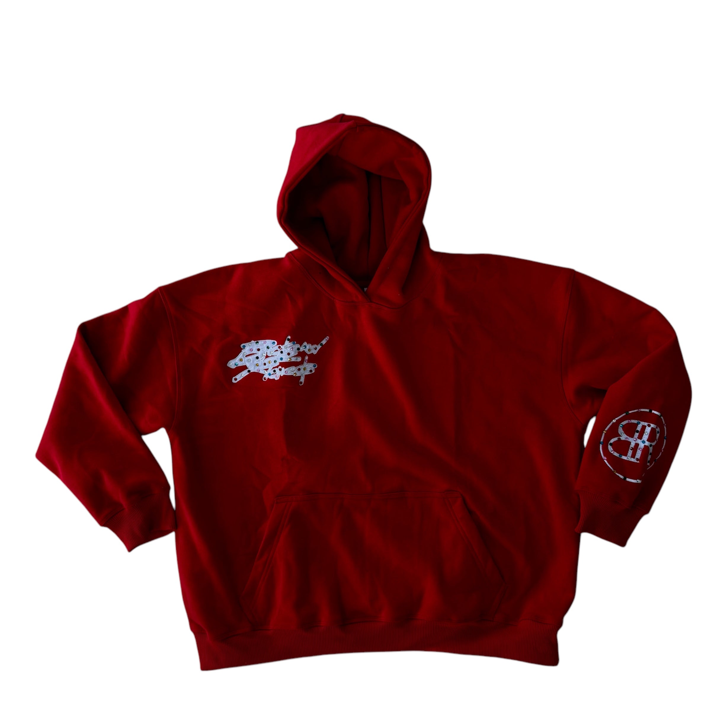 RED RHINESTONE HOODIE
